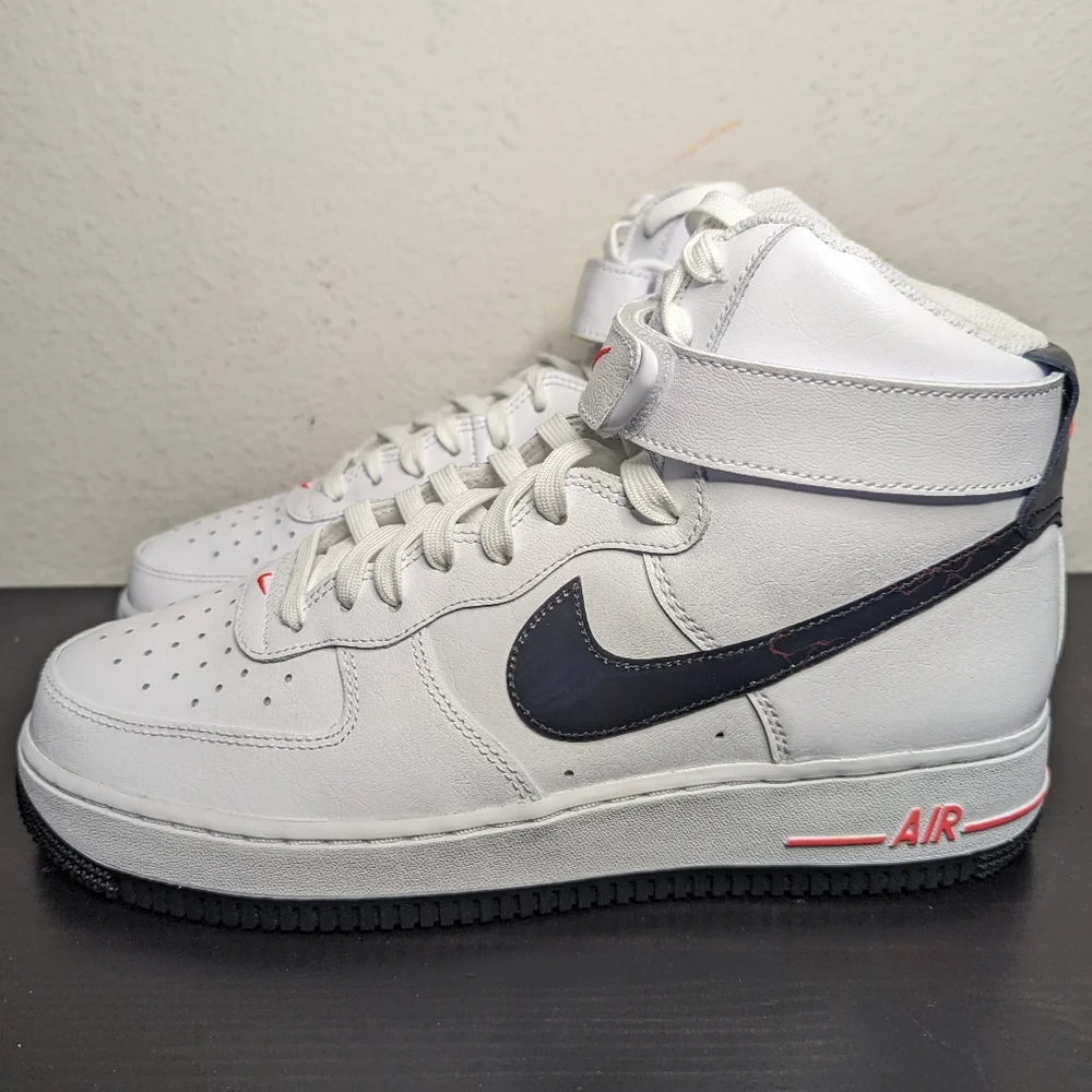 Nike Air Force 1 One High Hi Electric White Black Red FD0730 100 Uptown - Picture 9 of 9